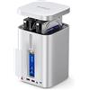 ORICO MiniTower Dual-Bay RAID - Alloggiamento per disco rigido con docking station fino a 56TB, HDD SATA da 2,5/3,5 pollici*2 / SSD NVMe alloggiamento*1, alloggiamento in alluminio, hub USB C 10Gbps