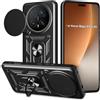 Yutwo Cover per Honor Magic 8 Pro 5G, Custodia per Honor Magic 8 Pro 5G Antiurto Scorrevole Protezione Fotocamera Custodia con 360°Rotante Anello Supporto Cover, Nero