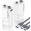 AKTTKA Pack da 2 Batterie al Litio Ricaricabili 9V da 1350mAh, con Cavo di Ricarica Type-C, Ideali per Dispositivi di Precisione come Multimetri Portatili, Rilevatori di Metalli e Tester di Cavi