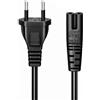 SEASJHBAY Caricatore Euro Tipo C7, Cavo di alimentazione Europeo Durevole, Cavo di alimentazione a 2 Pin per JBL Partybox 110, 310, 710, 1.5 m Nero, Compatibile Caricatore Altoparlante PS5, PS4, Cavo