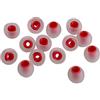 Xcessor (S 7 paia (14 pezzi) di ricambio in silicone per auricolari di piccole dimensioni, gommini di ricambio per cuffie intrauricolari popolari, trasparente/rosso