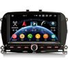 erisin 8-Core 4GB+64GB Android 14 Bluetooth 5.0 Autoradio per Fiat 500 500C 500S 500E 500 Hybrid Supporto senza fili Carplay Android Auto GPS DSP WiFi SWC Dab+ Radio Navigatore