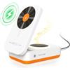 BLKE S 3-in-1 Caricabatterie Senza Fili compatible con iPhone 17/16/15/14/13/12 Pro Max, con Altoparlante Bluetooth, Illuminazione 3 Livelli & Supporto per Telefono Pieghevole (Blanco)