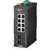 MokerLink Switch Ethernet Gigabit PoE Industrial DIN-Rail a 8 porte, gestito, 2 porte SFP, IEEE802.af/at 96W PoE+ Power, Web L2+ Managed IP40 Switch, con alimentatore di rete
