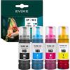 EVOKE 103 XL Set di inchiostri compatibili con Epson EcoTank L3251 L3250 L3150 L3151 L3260 L3256 (kit CMYK) 27000 pagine 280 ml