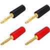 QUARKZMAN 4 Pc Spine Banana Da 2mm, 10A 6mm OD 26.5mm Lunghezza Spine Per Cavi Altoparlanti, Connettore A Banana Per Cavo Audio Altoparlante, Nero&Rosso