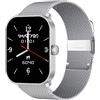 SMARTY2.0 - Smartwatch SW070I - Assistente Vocale, Chiamate Bluetooth, Contapassi, 31 Modalità Sport, Display da 1.78 - Cinturino in Maglia - Dimensioni 45x36.6x10.7 mm, Colore Argento
