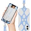 ROCONTRIP 2 in 1 Custodia con cordino per cellulare con tracolla staccabile universale per smartphone iPhone 8,7 6S iPhone 6S Plus, Google Pixel LG HTC Huawei P10 4,7-6,5 pollici (blu)
