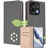 MOJIA Custodia a Portafoglio per UMIDIGI G9 5G / G9A / G9C / G9T, Cover in Pelle PU Flip con Fiore e Chiusura Magnetica Foglia, Slot Carte, Funzione Stand.-Orange