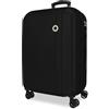 Roll Road Menorca Large Nero Valigia 52x75x27 cm Rigido ABS Lucchetto a Combinazione Integrato 97L 4.3 kg 4 Doppie Ruote Estensibile