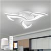 YOLEDY Plafoniera Smart Compatibile con Alexa, LED Dimmerabile con App e Controllo Vocale, Lampadario Moderno a Fiore con Telecomando per Camera da Letto, Sala da Pranzo, Cucina, WiFi 2.4GHz, Bianco
