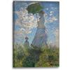 Printed Paintings Stampa su Tela (80x120cm): Claude Monet - Donna con Ombrello - Madame Monet con