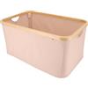 KROMS Cesto biancheria sporca pieghevole in bambù 45L - Sabbia - Leggero, stabile e salvaspazio - Cesta portabiancheria in bambù e cotone, traspirante e dal design moderno - Cestino bagno