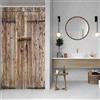SDOTPMT 90x183cm Legna Plancia Tenda da Doccia D'epoca Marrone Fienile Porta Bagno Rustico Pavimento Agriturismo Rurale Campagna Tessuto Poliestere con Ganci