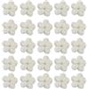Jtnohx Toppe Floreali Lavorate A Maglia，Fiori All'Uncinetto Applique,25 Pezzi Di Fiori Fatti A Mano All'Uncinetto Per L'Artigianato,Abbellimenti Floreali A Maglia Di 3cm Per L'Artigianato Fai Da Te(Bianco)