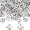SUNNYCLUE 1 scatola 100 pezzi Pendenti In Lega di Fiori di Loto In Lega di Stile Tibetano Ciondoli di Fiori di Loto In Argento Sfuso per Gioielli Che Fanno Ciondoli Orecchini Collana Bracciali Accesso