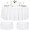 Pesonlook 2 Pezzi Tovaglia Rotonda Bianca 228 cm Tovaglia Rotonda in Poliestere Tovaglia d'Oro per Tavoli Rotondi Impermeabile Antimacchia Lavabile Tovaglia Rotonda per Feste di Nozze - Buffet Campeggio