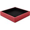 Eglooh - Minerva - Svuotatasche Design Moderno in Cuoio Rosso Vivo - Organizer da Scrivania, Vassoio Portaoggetti per Chiavi, Monete, Gioielli - cm 16,5 x 16,5 - Made in Italy