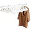 ORARTMM Grucce appendiabiti con collo corto, verticale salvaspazio, girevole a 360 gradi, antiscivolo, extra large, in plastica, per adulti, bianco, confezione da 10, 41 x 14 cm