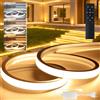 BRIMETI Striscia LED 5M 220V Esterno Neon CCT Impermeabile IP65 120LEDs/M Dimmerabile Silicone Flessibile Striscia Giallo/Bianco Naturale/Bianco Tagliabile Luminosa Corda con Alimentatore Telecomando
