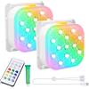 PORFOYO 2 pezzi luce subacquea con telecomando, luce subacquea ricaricabile, luce subacquea, illuminazione magnetica per piscina, 16 colori, luce LED per piscina