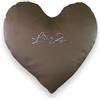 Liu Jo Milano Cuscino Arredo a Cuore in Cotone Rasatello 30x35 cm - Sfoderabile con Cerniera - Logo in Punti Luce - Made in Italy (Tortora)