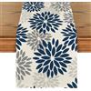 Artoid Mode Runner da tavolo con fiori geometrici, Blu profondo, decorazione per la cucina, per interni, vacanze, feste, 40 x 140 cm