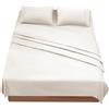 FARFALLAROSSA Lenzuola Matrimoniali 180x190/200 cm - Completo Letto 4 Pezzi in Microfibra Traspirante - Set con Angoli, Telo Sopra e 2 Federe 50x80 - Beige