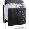 EXLECO Copertura appendiabiti 90 × 110 cm Nero Copriabiti Antipolvere Copertura Polvere e All'umidità Stand Appendiabiti con Design della Finestra Trasparente Visiva