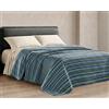Riad Arredo Trapuntino Piazza e Mezzo Primaverile Estivo Morbida Microfibra 210x250 cm - Copriletto Trapuntato Leggero Delicato Traspirante Anallergico - Righe Blue