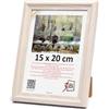 3-B MORI Cornice portafoto MORI - Bianco con effetto legno ottico - 15 x 20 cm - Cornice in legno - Cornice per foto, cornice verticale con vetro acrilico