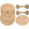 G2PLUS 100 PCS Etichette Regalo,Etichette in Carta Kraft,Rotonde Etichette "VIELEN DANK" (Grazie) 5x5CM Tag Regalo con Spago,per Natale Compleanno Matrimonio