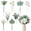 ZOVRIXIA 55 Pezzi Fiori e Rami Artificiali, 8 Stili Foglie Finte per Decorazioni, Eucalipto Pianta per DIY Mazzo di Fiori, Bouquet da Sposa, Balcone, Matrimoni, Casa Festa, Battesimo, Comunione, Pasqua