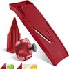Börner Affettaverdure V1 (Set Base) - Affettatrice a V con 2 Inserti & Portaverdure - Mandolina Regolabile per Verdure & Frutta - Tagliaverdure per Fette in 3 Spessori - Rosso