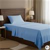 HABITA 33 HOME Lenzuola Singolo - Set lenzuola letto singolo cotone blend completo di lenzuolo Sopra, Sotto con Angoli e Federe - Lenzuola matrimoniali cotone blend Anallergico Made in Italy (Celeste, SINGOLO)
