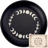 CREATCABIN Piatto Altare Fasi Lunari Piatto Gioielli Ciotola Piatta Rituale Vassoio Rotondo Preghiera Ciotola Offerte Portacandele Nero Divinazione Meditazione Bastoncini Incenso Rabdomanzia 14cm