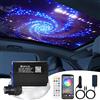 GIDEALED Kit plafoniera stella cadente fibra ottica LED Twinkle,telecomando APP Bluetooth/RF,modalità musica,set cielo Starlight RGBW cavo in fibra ottica misto da 3 m 348 pezzi(0,75 + 1,0)mm cinema drive-in