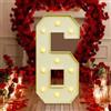 Xigner Lampada a LED con numeri illuminati 0 1 2 3 4 5 6 7 8 9 - Luce bianca calda, 10 LED, decorazione di nozze per compleanni, feste, matrimoni, vacanze, casa e bar, grande, 100 cm (6)