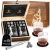 Royouzi Set di bicchieri da whisky, set regalo, 8 pietre per whisky e 2 bicchieri da whisky e 2 sottobicchieri, regali per uomini