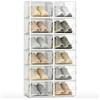 JUPPLIES Scarpiera Modulare Trasparente Salvaspazio | Scatole per Scarpe Trasparenti Impilabili in Plastica | Organizer Scarpe da Armadio (Set di 12)