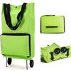 TAOZHUGONG Trolley per la spesa con ruote, pieghevole, carrello della spesa, pieghevole, per supermercati, riutilizzabile, colore verde