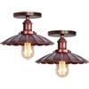 HTRUIYATY Plafoniera Vintage E27 Lampadario Soffitto Industriale Metallo Illuminazione per Camera da Letto Corridoio Portico-Ruggine