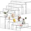 PENRUNKA Set di 10 Espositore Acrilico Trasparente, 5 Misure Porta Espositori in Acrilico a Forma di U per Esposizione Cupcakes, Dessert, Modellismo, Cosmetici, Lozione, Collezione & Profumi