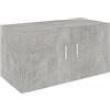 Homgoday Armadio a Parete, Armadio a Sospensione, Unità di Armadio per Cucina, Soggiorno e Ufficio, Armadio da Cucina in Legno Tecnico Grigio Cemento 80x39x40 cm