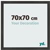 yd. Your Decoration - Cornice 70x70 cm - Nero Opaco - Decorativa Parete in Legno con Vetro in acryl - Antiriflesso - 70x70 Cornice - Bologna