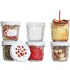 megusta! Set di 6 vasetti per conserve | motivo a diamante | 280 ml coperchio a forma di cuore | per marmellata, noci, cottura in forno, congelamento | come regalo | + 12 etichette