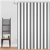 GCIREC Tenda Doccia, 120x200cm, Grigio e Bianco Minimalismo Moderno Strisce Verticali Impermeabile Tessuto Macchina Lavabile Tenda da Bagno con Ganci