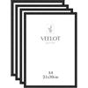 Veelot® 4x Cornice per Foto DIN A4 21x29.7cm,Alluminio Metallo,Nero,Cornice per 21 x30cm,Disegni per Bambini,certificati di documenti e diplomi,Montaggio a parete o esposizione da tavolo
