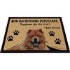 BAGEYOU Zerbino Personalizzato con Il Mio Cane Amore Chow Chow Non Hai Bisogno di Bussare Sappiamo già Che Ci Sei Tappetino 90 x 60 cm