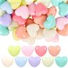 SOFPLATE 1 Scatola da 100 Pezzi di Perline A Forma di Cuore in Acrilico Color Caramella Perline A Forma di Cuore Arcobaleno Sfuse in Plastica Grandi Opache con Foro Colorate Distanziali per San Vale
